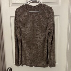 Women's Ribbed Brown Sweater